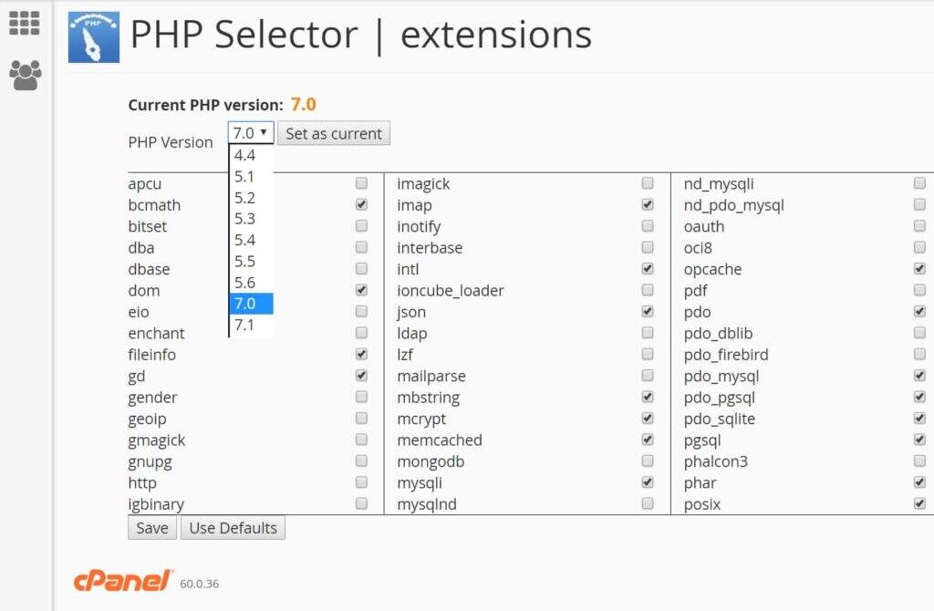 cPanel PHP版