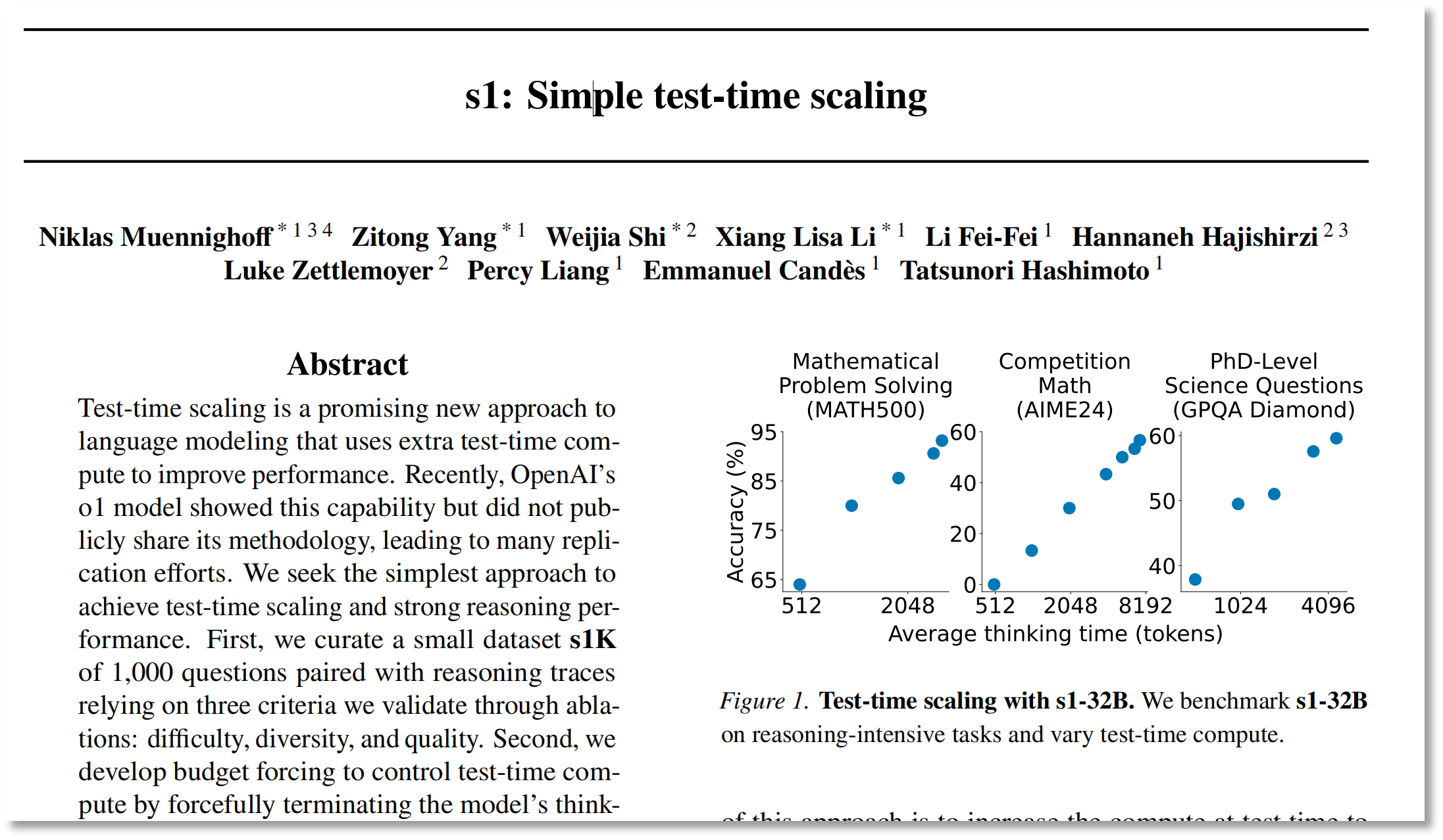 图片来源:论文《s1: Simple test-time scaling》