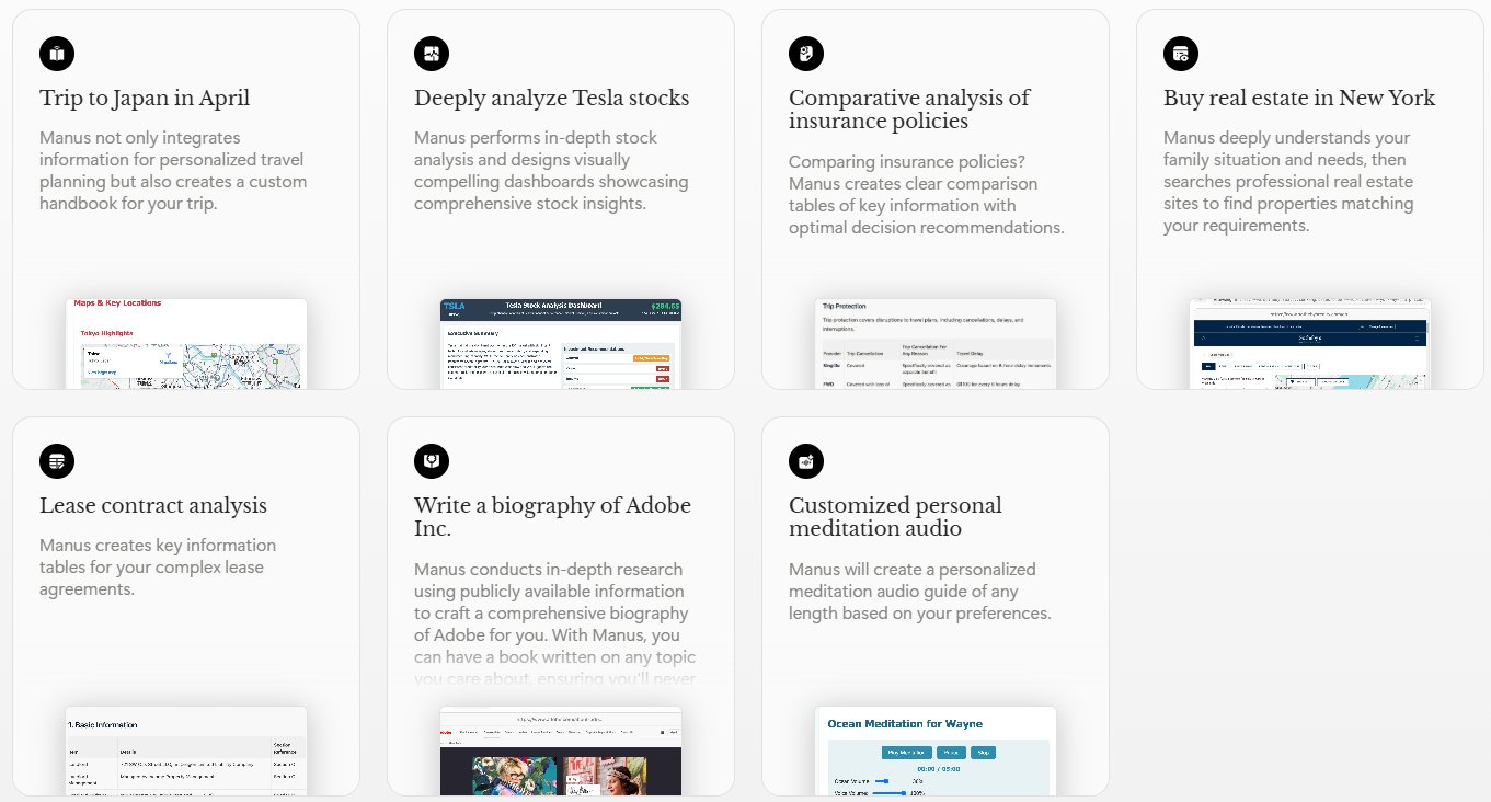 Manus 案例库:快速学习 Manus 如何使用-1 Manus 案例库:快速学习 Manus 如何使用-1