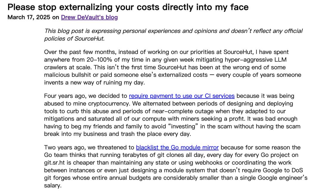 AI爬虫拖垮整个网站,开发者崩溃:禁了整个巴西的访问,才勉强救回来